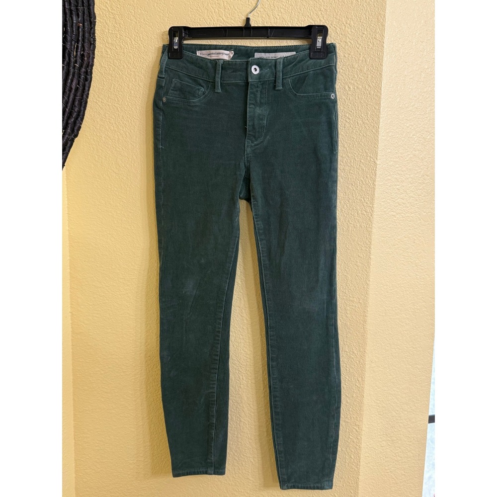 Pilcro Anthropologie High Rise Skinny Corduroy Pants Size 25 Green